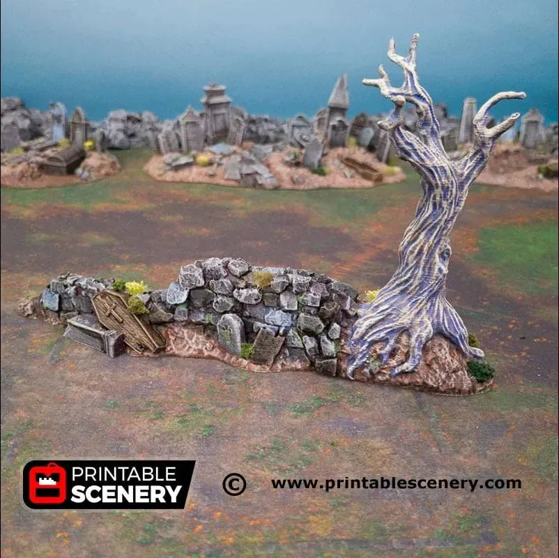 Tabletop Terrain Scatter Terrain Hallowed Graveyard Walls - Fantasy Terrain