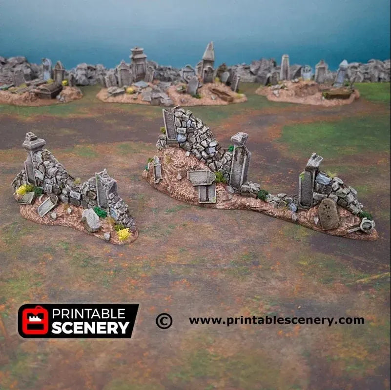 Tabletop Terrain Scatter Terrain Hallowed Graveyard Walls - Fantasy Terrain