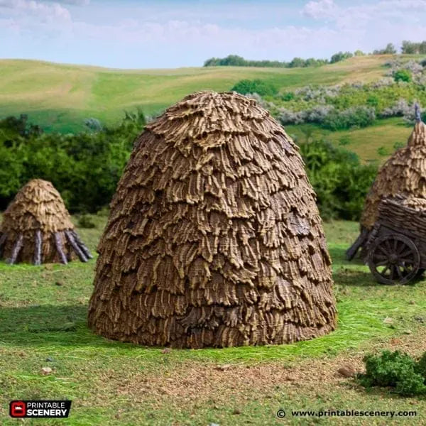 Tabletop Terrain Scatter Terrain Haystacks - Country & King - Fantasy Historical Scatter Terrain