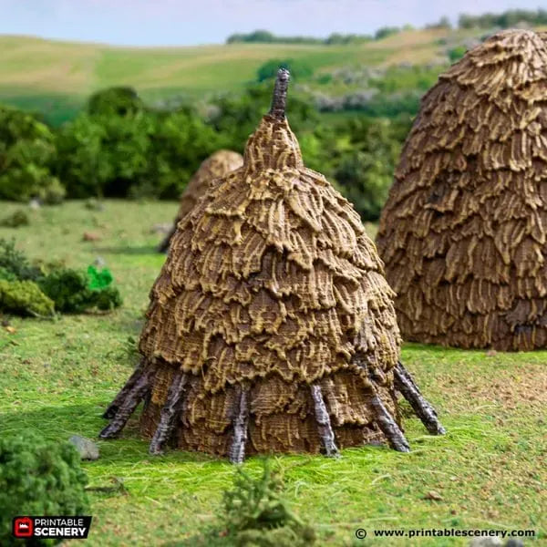 Tabletop Terrain Scatter Terrain Haystacks - Country & King - Fantasy Historical Scatter Terrain