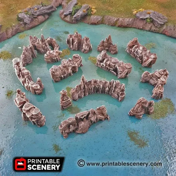 Tabletop Terrain Scatter Terrain Low Grotto Walls - Fantasy Scatter Terrain