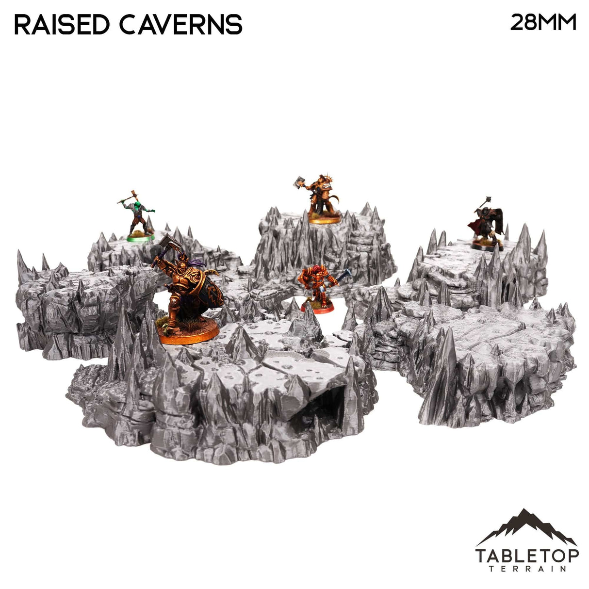 Tabletop Terrain Scatter Terrain Raised Caverns / Shroom with Bridges- Fantasy Scatter Terrain