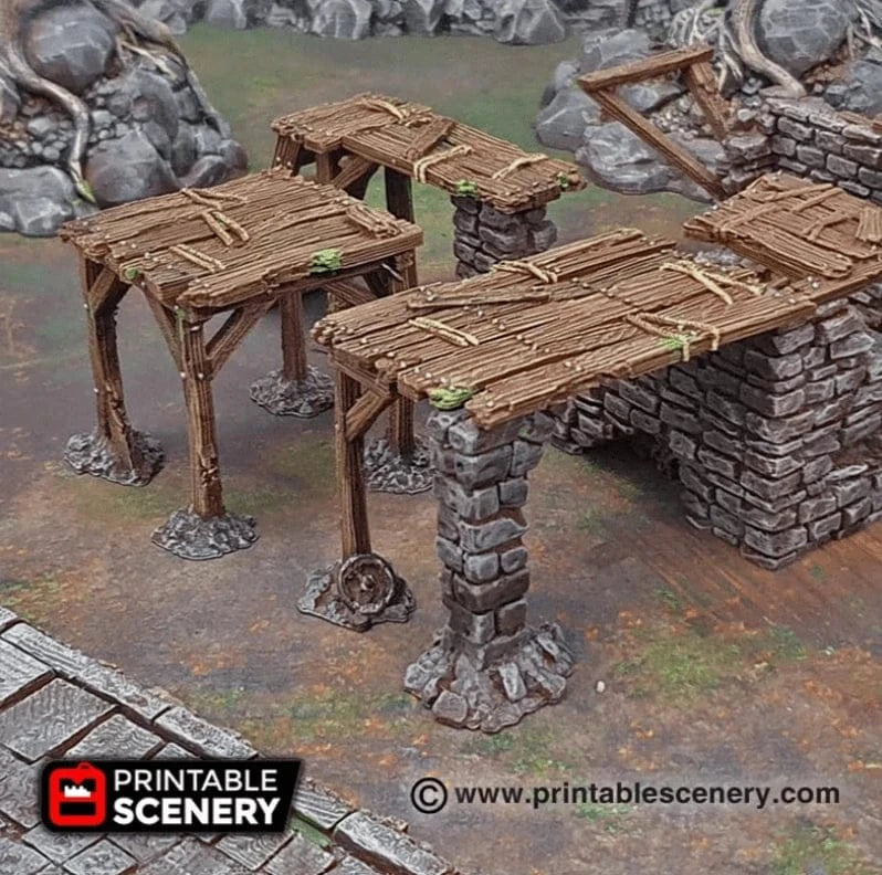 Tabletop Terrain Scatter Terrain Scaffolding and Support Columns - Scatter Terrain