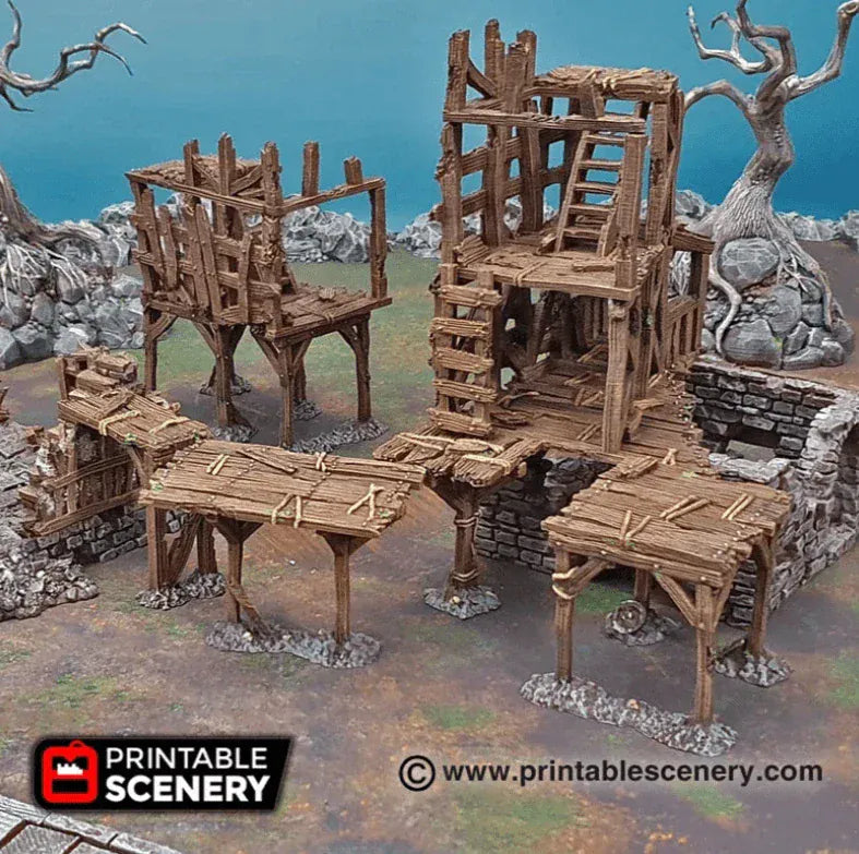 Tabletop Terrain Scatter Terrain Scaffolding and Support Columns - Scatter Terrain