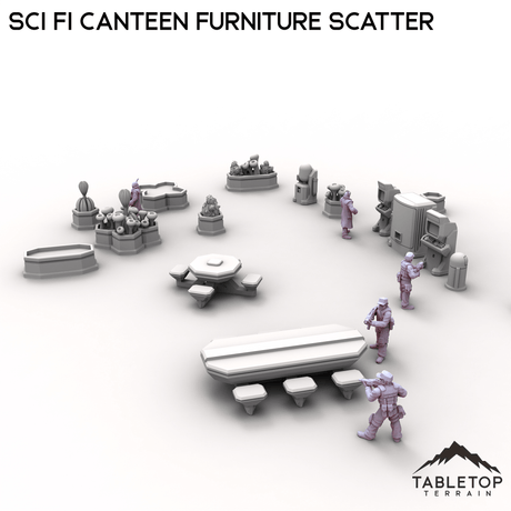 Tabletop Terrain Scatter Terrain Sci Fi Canteen Furniture Scatter
