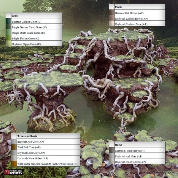 Tabletop Terrain Scatter Terrain Swamp Hillocks - The Gloaming Swamp