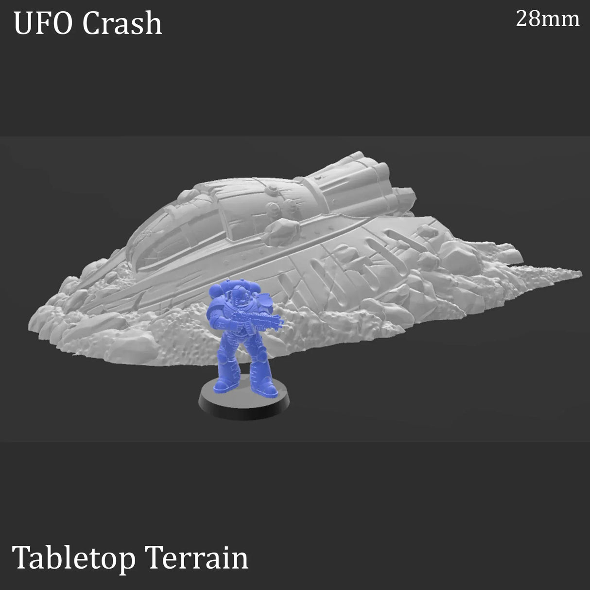 Tabletop Terrain Scatter Terrain UFO Crash - Apocalyptic Terrain