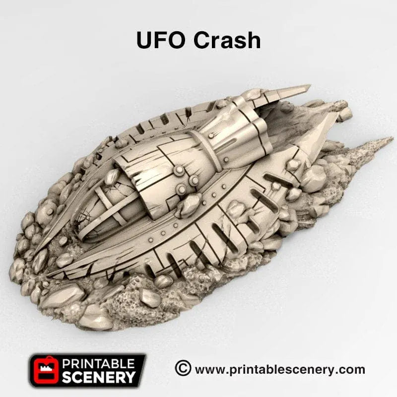 Tabletop Terrain Scatter Terrain UFO Crash - Apocalyptic Terrain