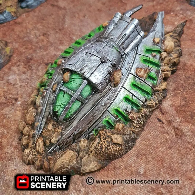 Tabletop Terrain Scatter Terrain UFO Crash - Apocalyptic Terrain