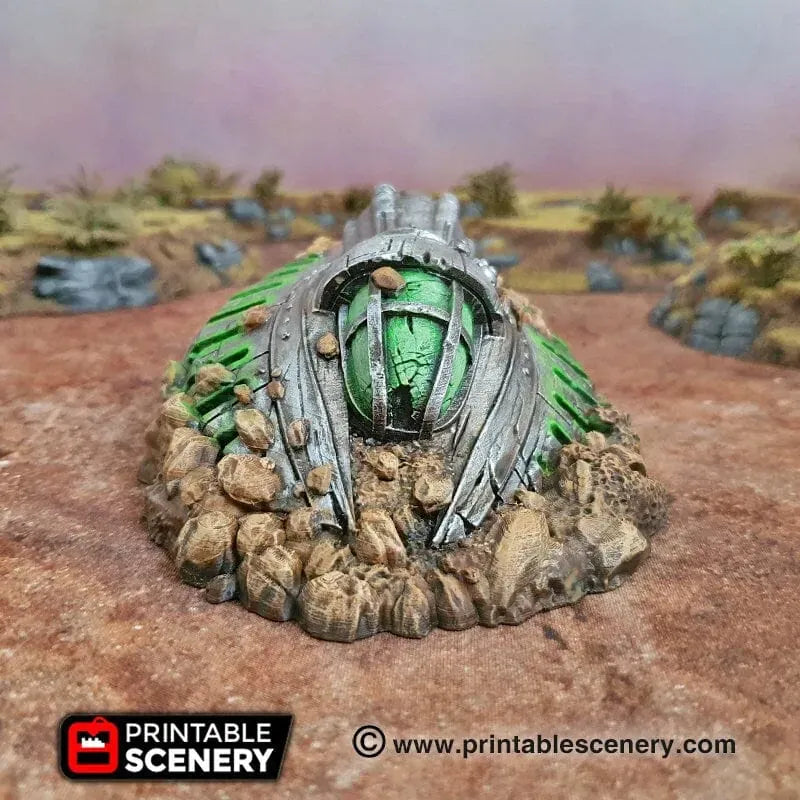 Tabletop Terrain Scatter Terrain UFO Crash - Apocalyptic Terrain