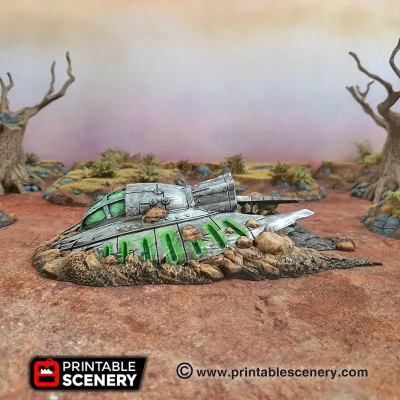 Tabletop Terrain Scatter Terrain UFO Crash - Apocalyptic Terrain