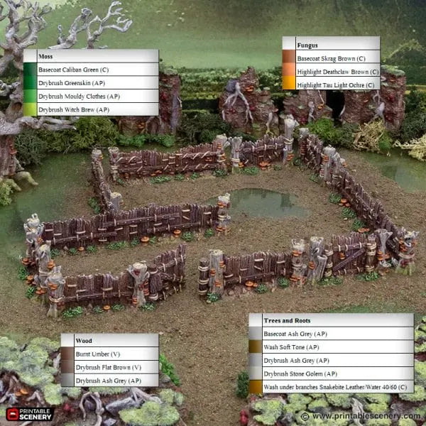 Tabletop Terrain Scatter Terrain Wildwood Fences - The Gloaming Swamp