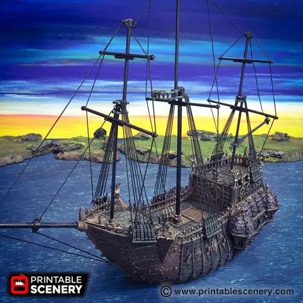 Tabletop Terrain Ship Black Ship - Pirate Ship