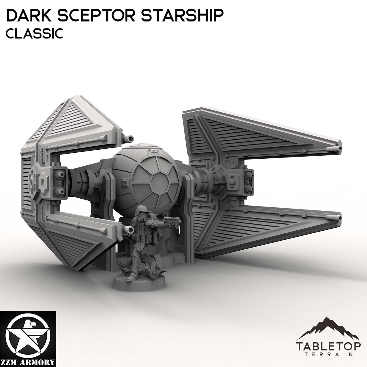 Tabletop Terrain Ship Classic Dark Sceptor Starship