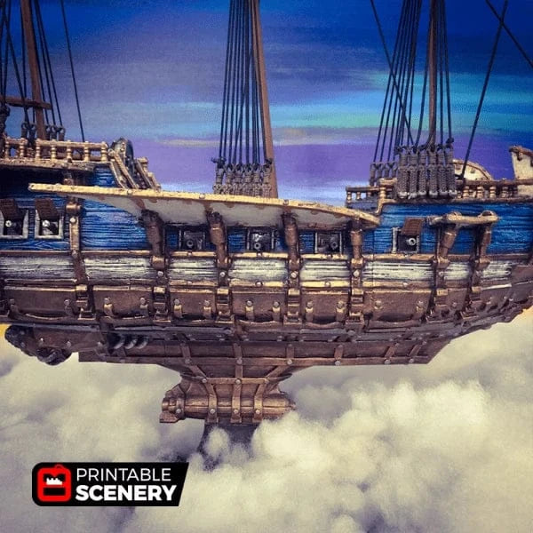 Tabletop Terrain Ship Flying Frigate - Flying Pirate Ship