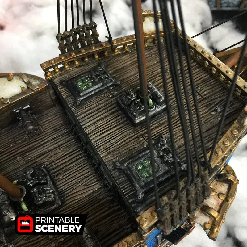 Tabletop Terrain Ship Flying Frigate - Flying Pirate Ship