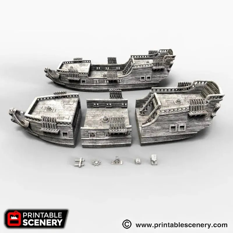 Tabletop Terrain Ship Frigate Mk2 - Pirate Ship