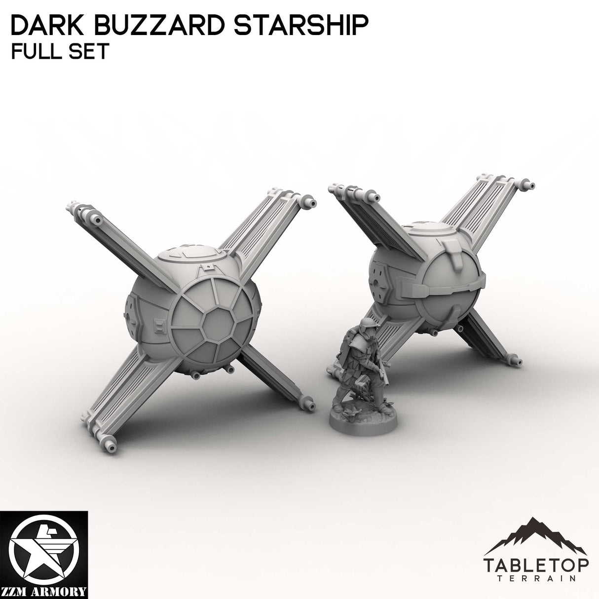 Tabletop Terrain Ship Full Set Dark Buzzard Starship