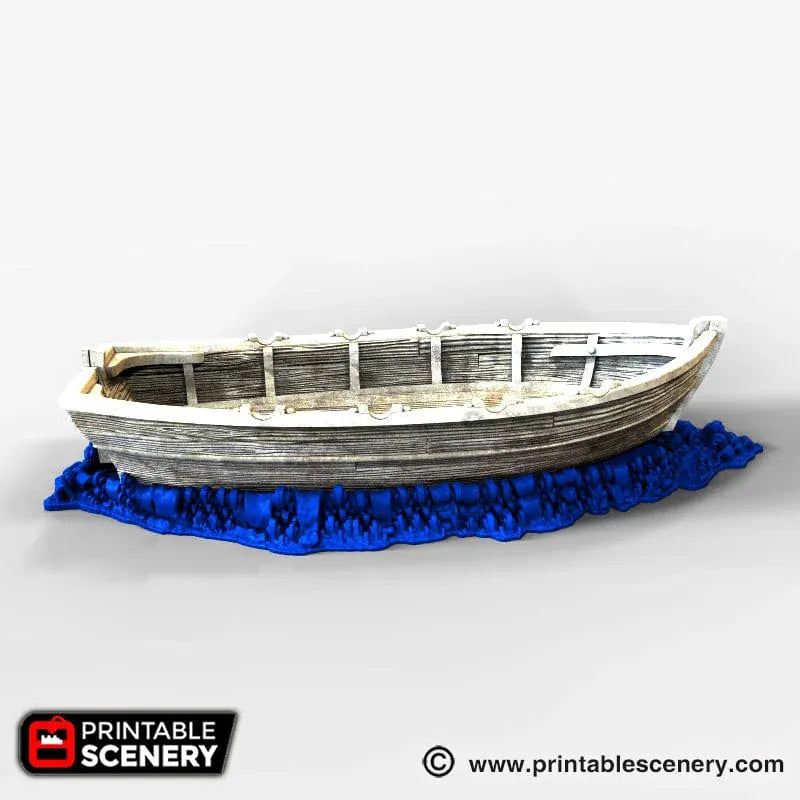 Tabletop Terrain Ship Row Boat Long boat - Pirate Ship