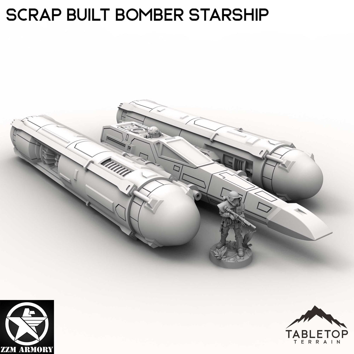 Tabletop Terrain Ship Scrap Built Bomber Starship