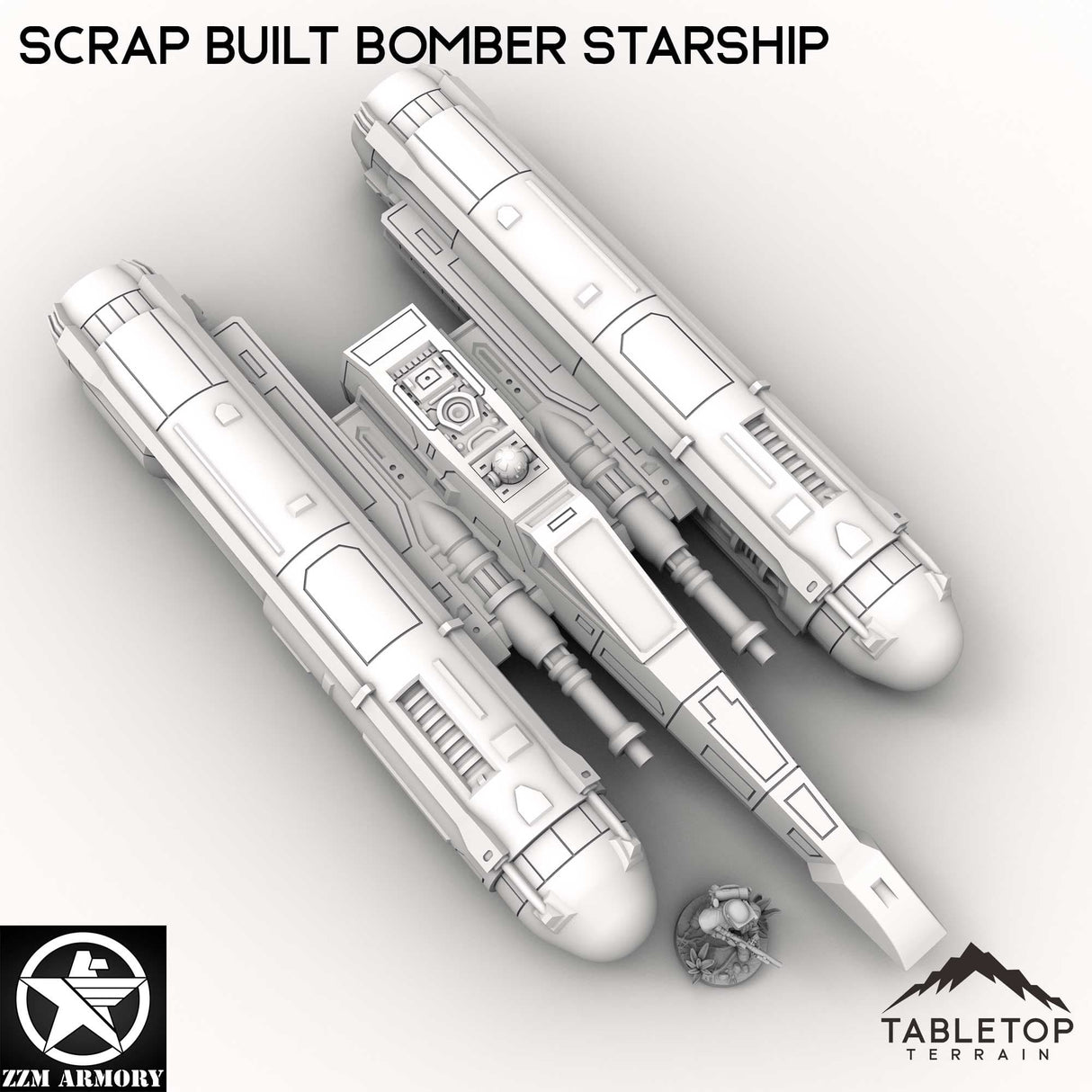 Tabletop Terrain Ship Scrap Built Bomber Starship