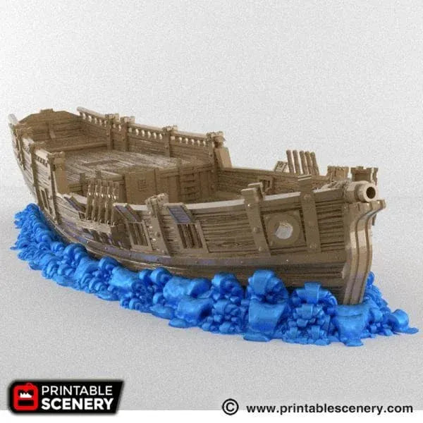 Tabletop Terrain Ship Sloop - Pirate Ship