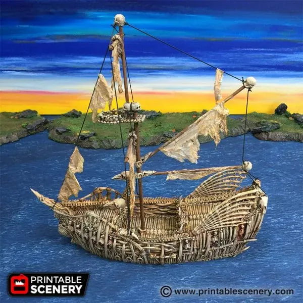 Tabletop Terrain Ship Undead Fluyt - Undead Pirate Ship