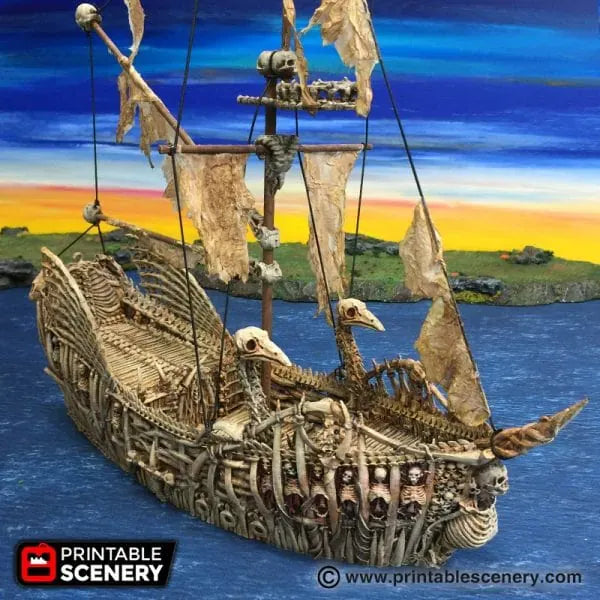 Tabletop Terrain Ship Undead Fluyt - Undead Pirate Ship