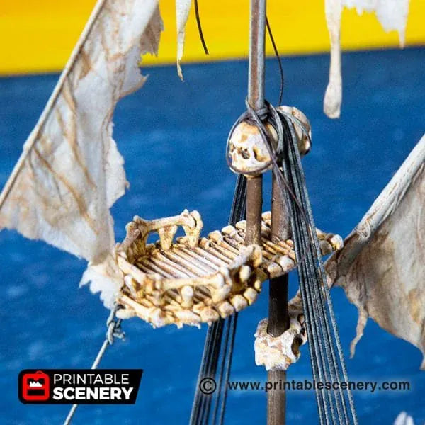 Tabletop Terrain Ship Undead Sloop - Undead Pirate Ship