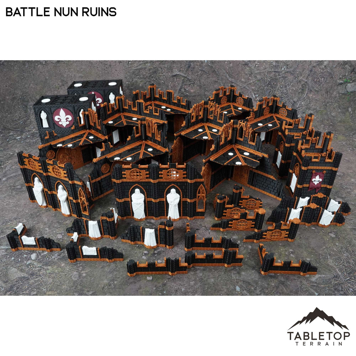 Tabletop Terrain Terrain 11e Battle Nun Ruins Foldable Tournament Terrain