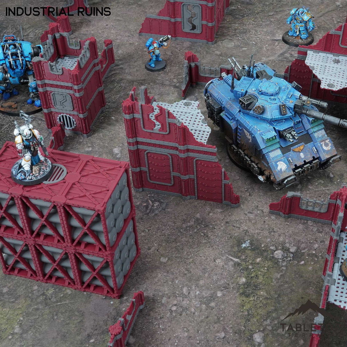 Tabletop Terrain Terrain 11e Industrial Ruins Foldable Tournament Terrain
