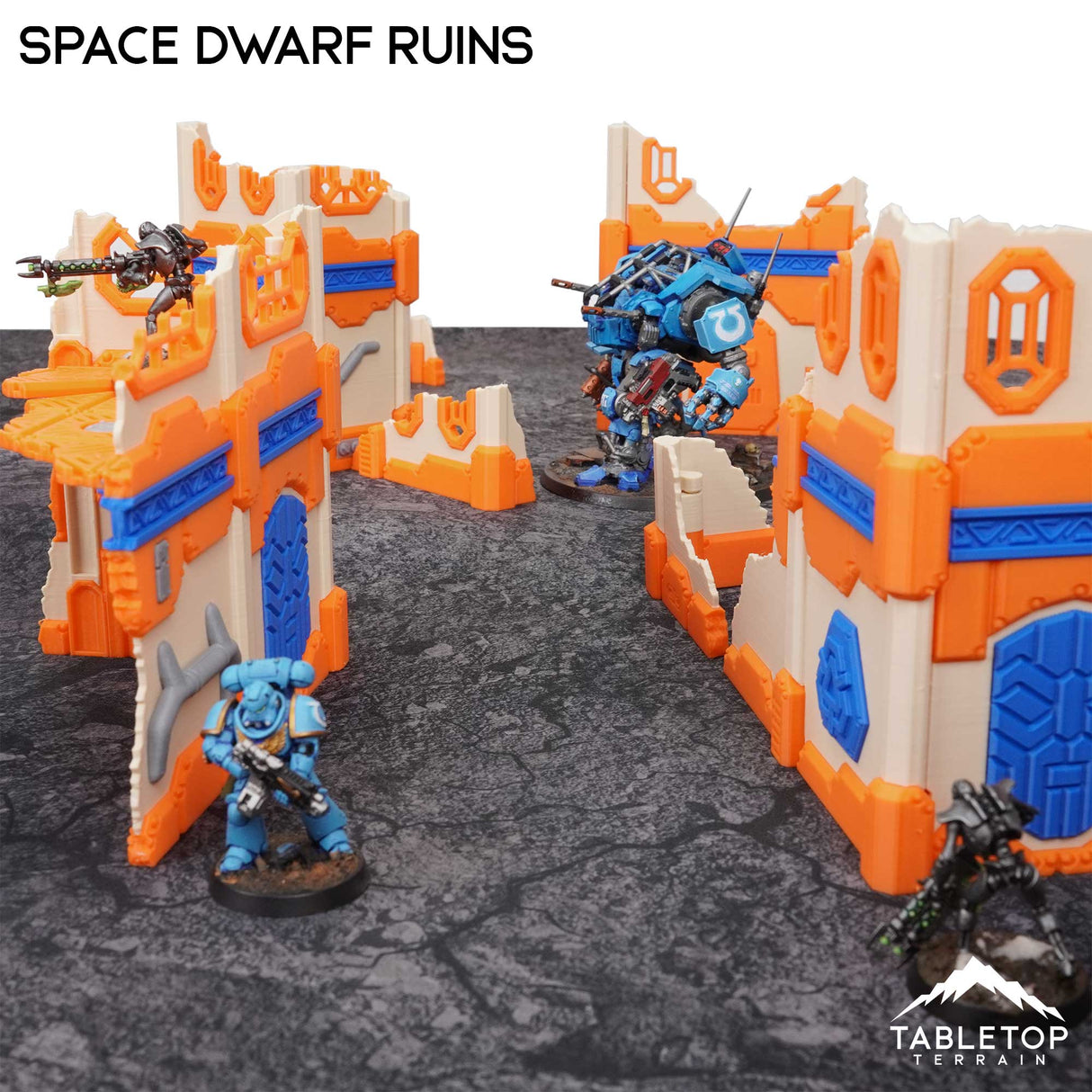 Tabletop Terrain Terrain 11e Space Dwarf Ruins Foldable Tournament Terrain