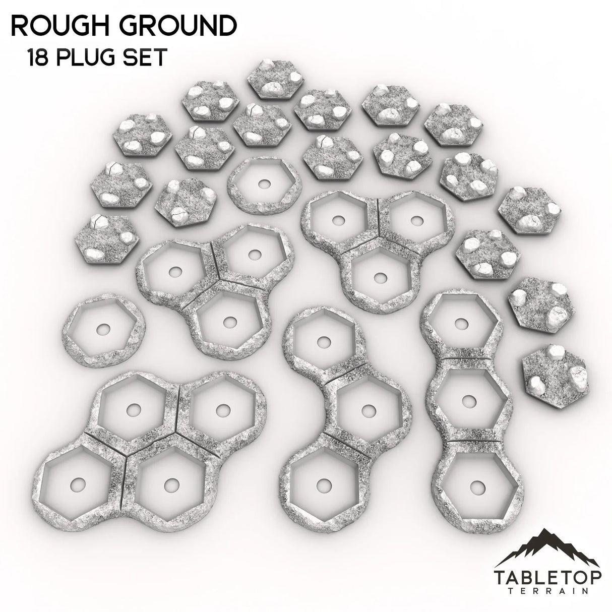 Tabletop Terrain Terrain 18 Plug Set HEXTECH Rough Ground - 6mm