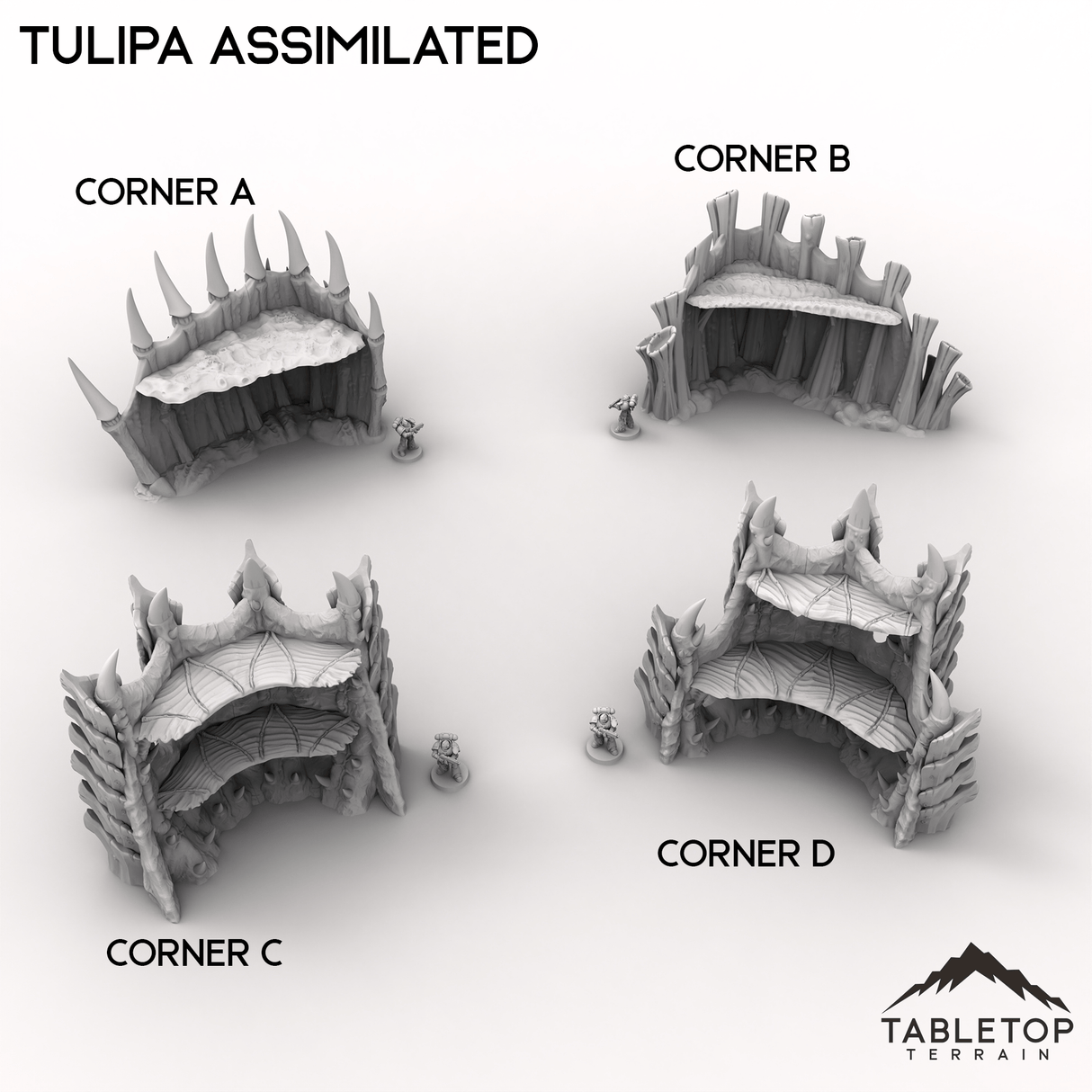 Tabletop Terrain Terrain 28/32mm / Corner Ruins A Tulipa Assimilated