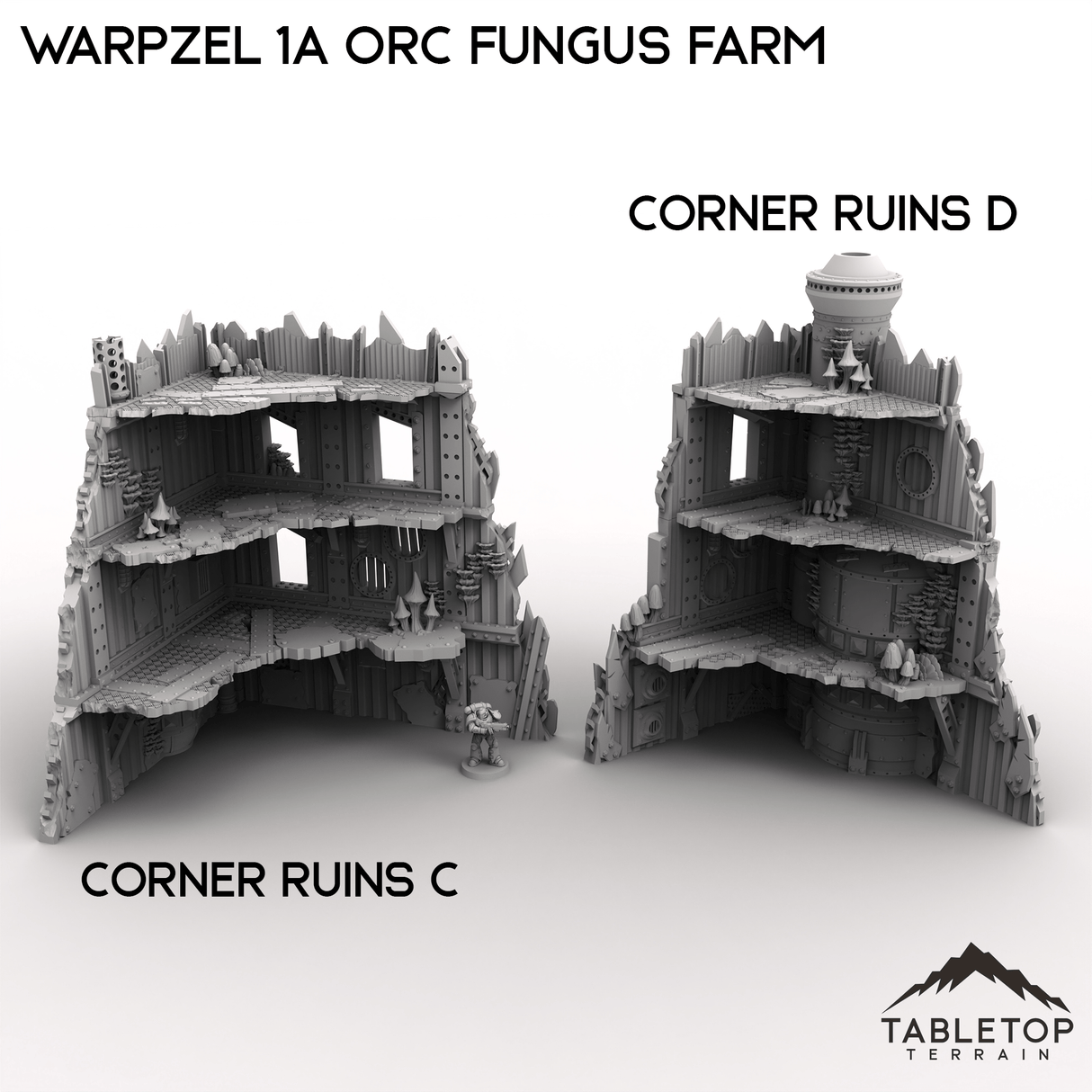 Tabletop Terrain Terrain 28/32mm / Corner Ruins C Warpzel 1A Orc Fungus Farm