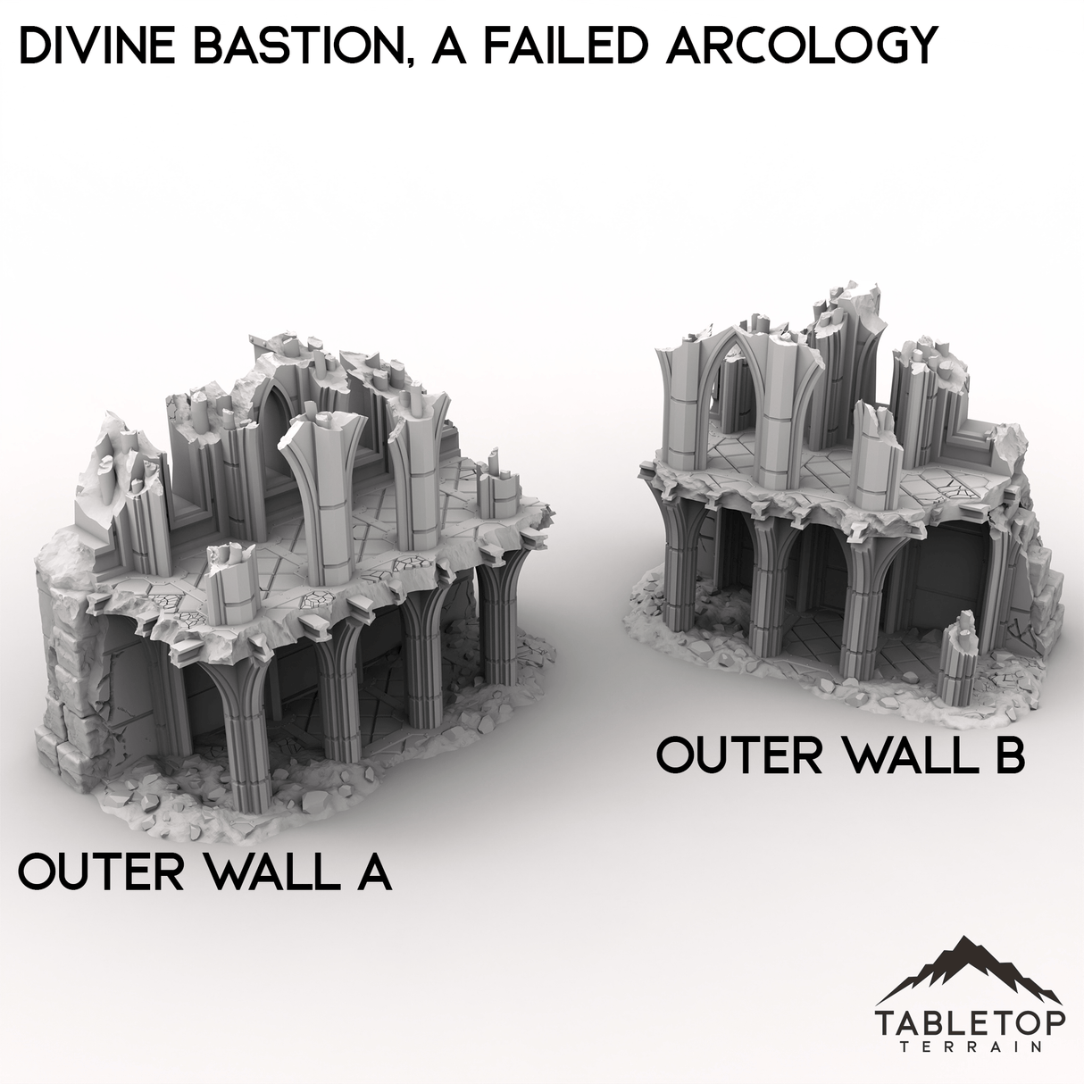 Tabletop Terrain Terrain 28/32mm / Outer Wall A Divine Bastion, a Failed Arcology