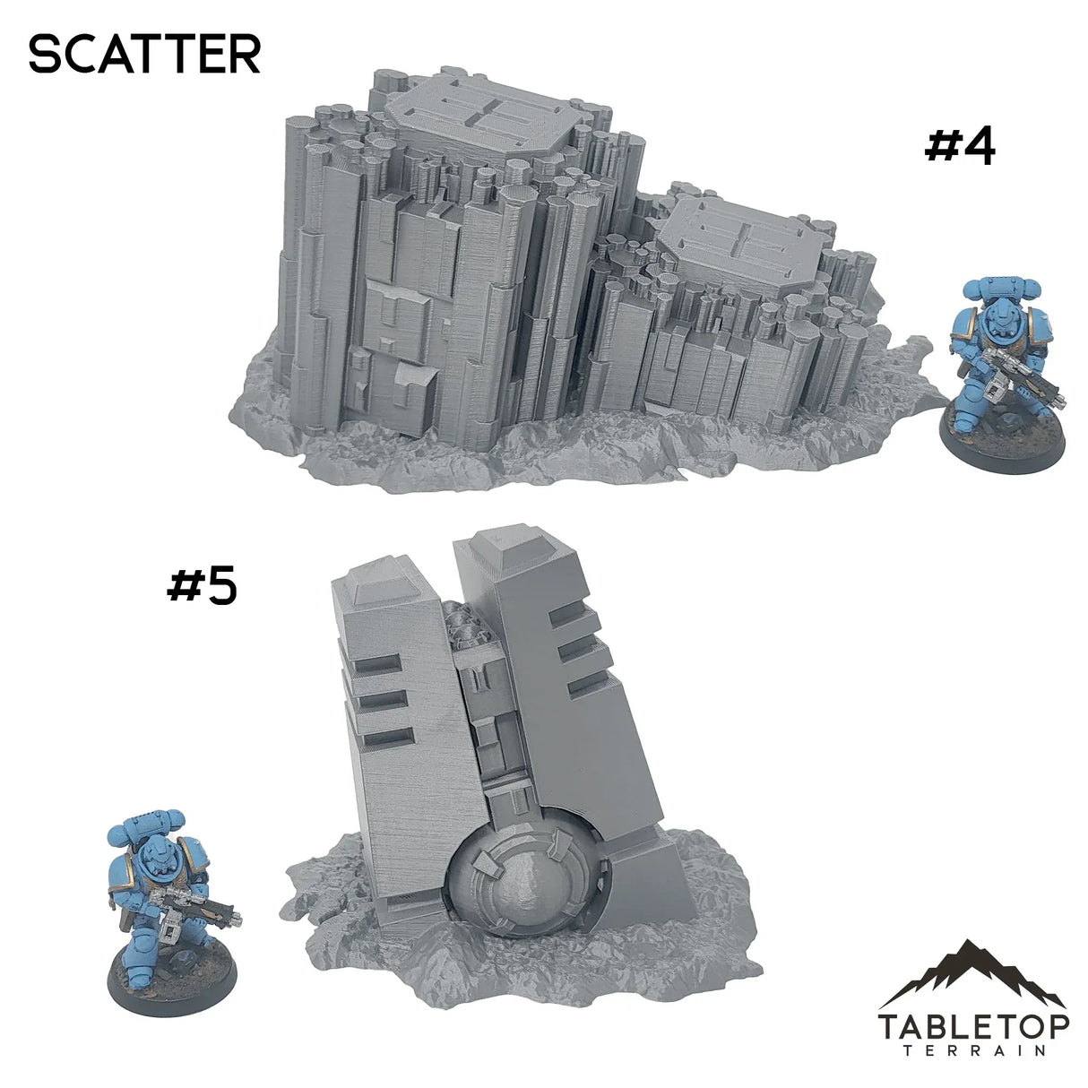 Tabletop Terrain Terrain 28/32mm / Scatter Set (All 5) Krotone in Flames
