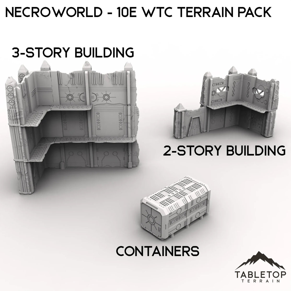 Tabletop Terrain Terrain 3-Story Ruins NecroWorld - WTC compatible Terrain Pack