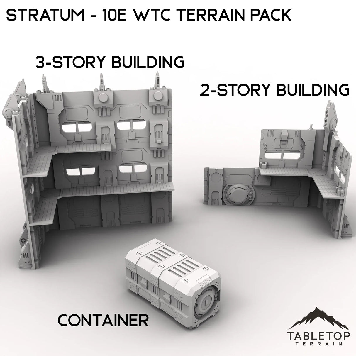 Tabletop Terrain Terrain 3-Story Ruins Stratum - WTC compatible Terrain Pack