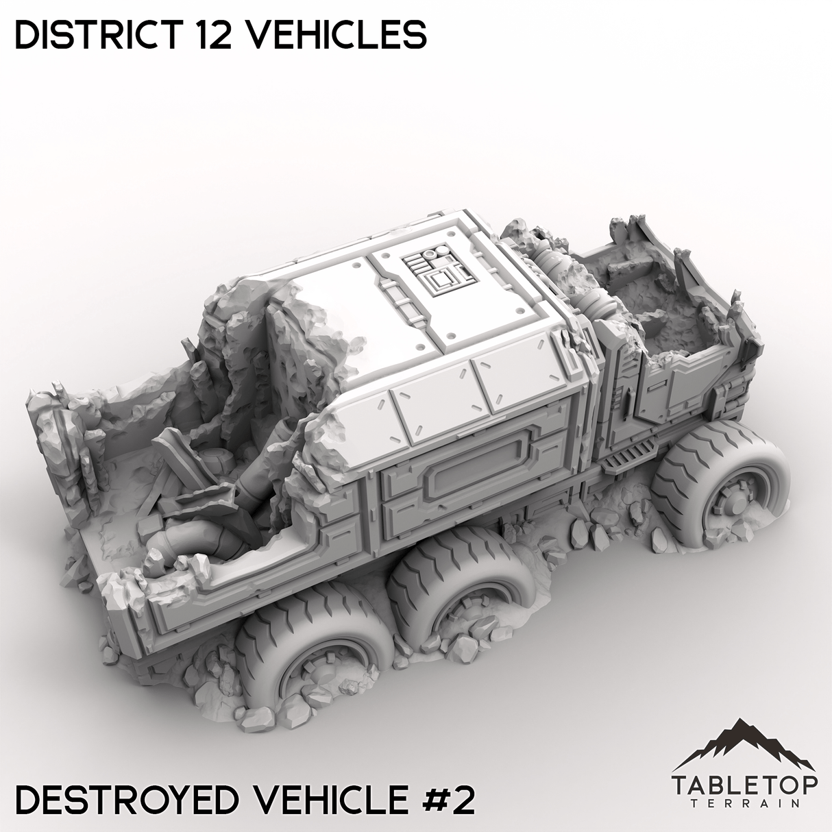 Tabletop Terrain Terrain 32mm / Destroyed Vehicle 2 District 12 Vehicles