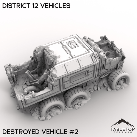 Tabletop Terrain Terrain 32mm / Destroyed Vehicle 2 District 12 Vehicles