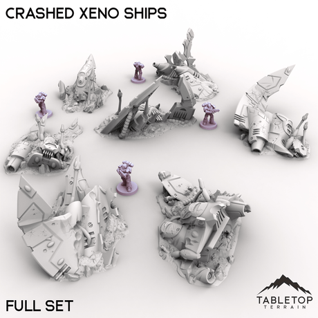 Tabletop Terrain Terrain 32mm / Full Set Crashed Xeno Ships