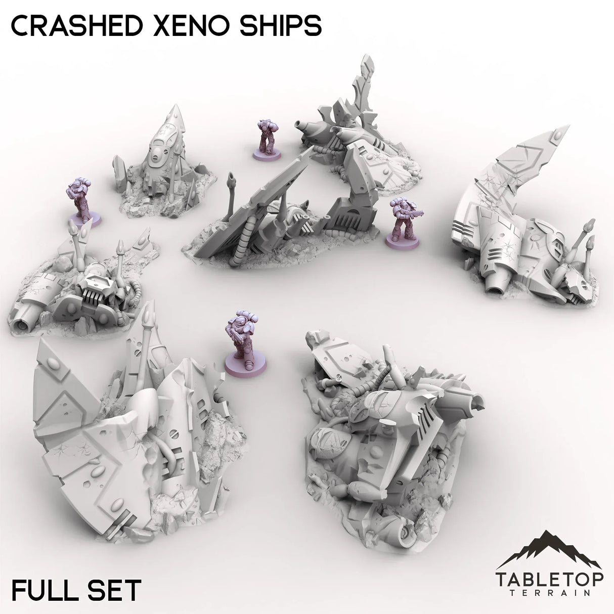 Tabletop Terrain Terrain 32mm / Full Set Crashed Xeno Ships