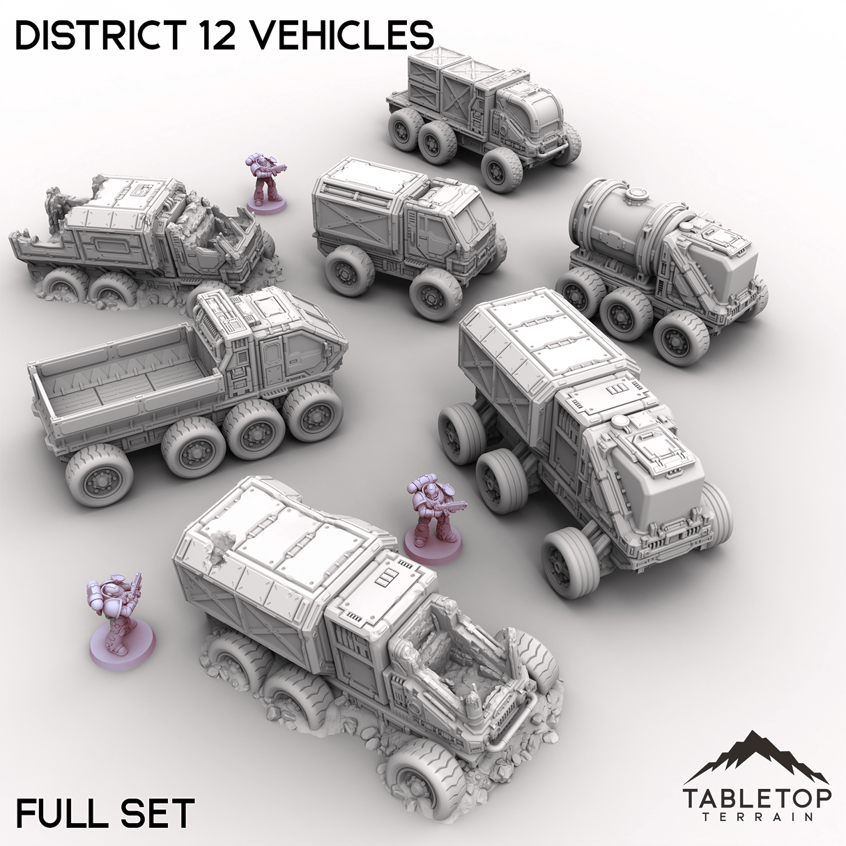 Tabletop Terrain Terrain 32mm / Full Set District 12 Vehicles