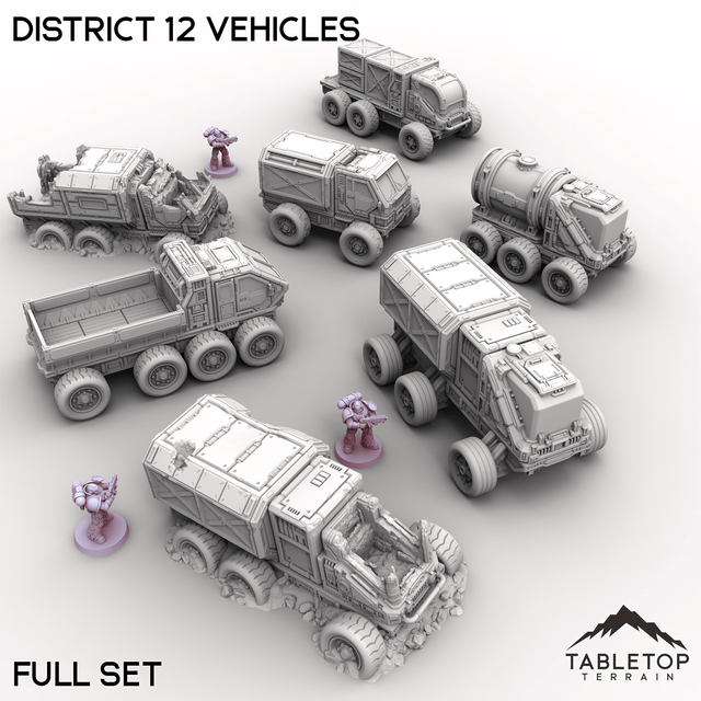 Tabletop Terrain Terrain 32mm / Full Set District 12 Vehicles