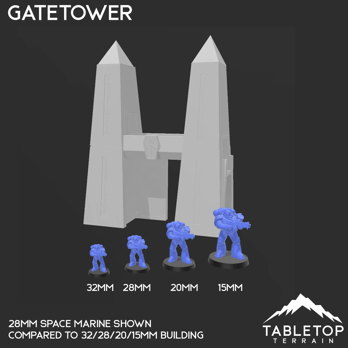 Tabletop Terrain Terrain 32mm / Gatetower Slumbering Machines Tombcity Wall Builder
