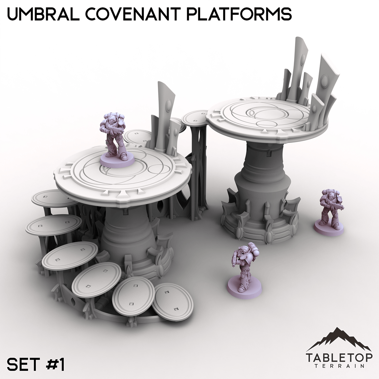 Tabletop Terrain Terrain 32mm / Set 1 Umbral Covenant Platforms