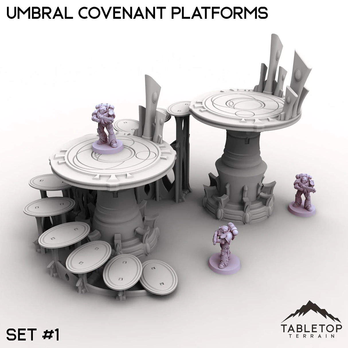 Tabletop Terrain Terrain 32mm / Set 1 Umbral Covenant Platforms