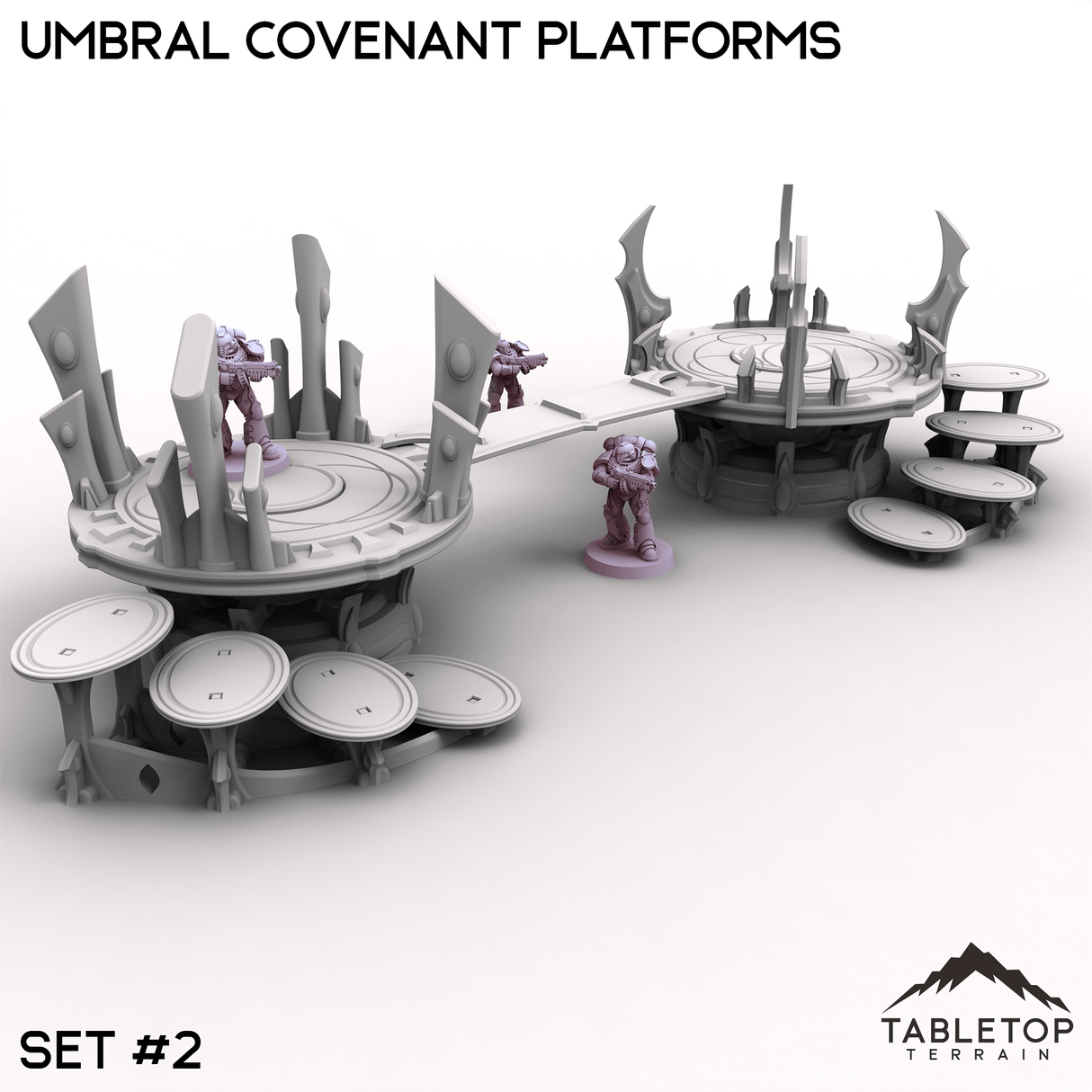 Tabletop Terrain Terrain 32mm / Set 2 Umbral Covenant Platforms