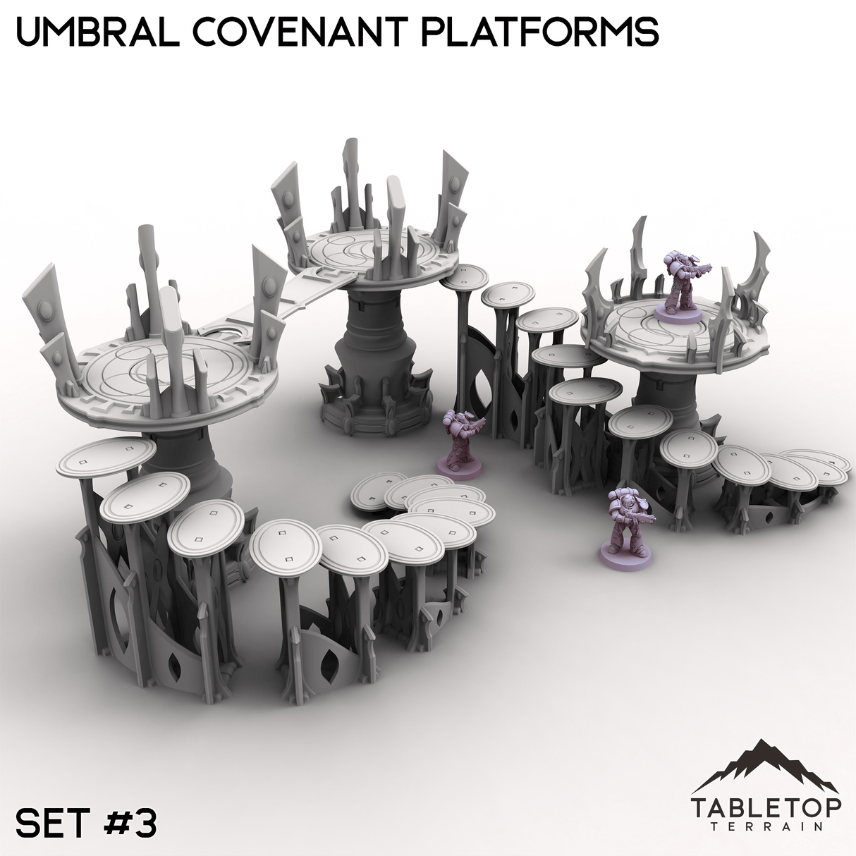 Tabletop Terrain Terrain 32mm / Set 3 Umbral Covenant Platforms